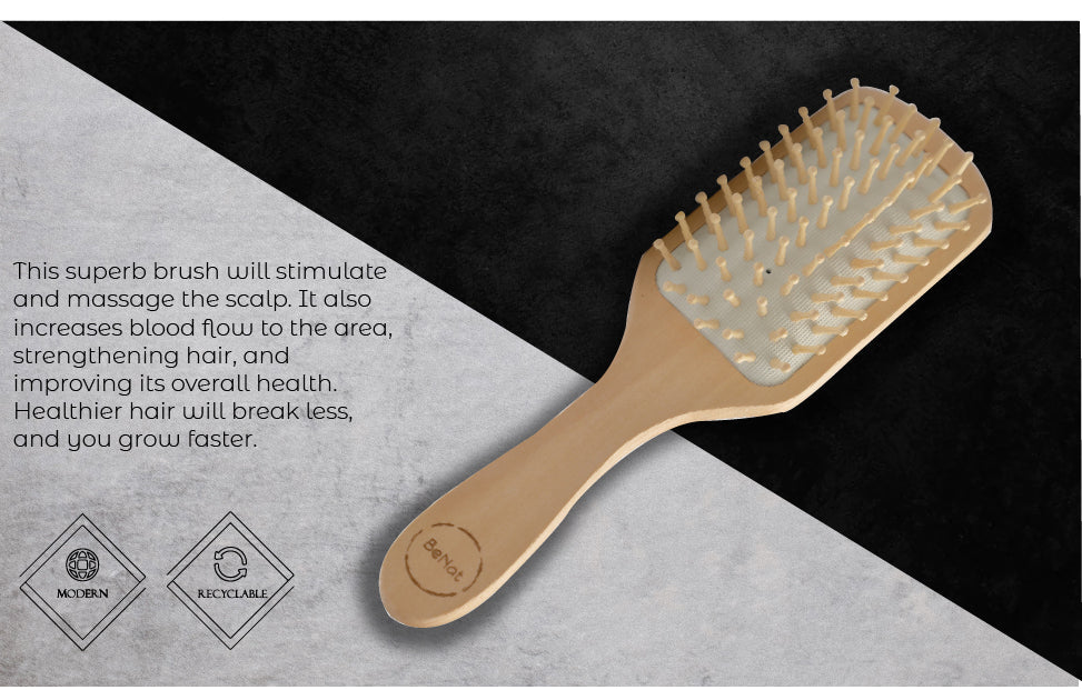 Brosse démélante en bambou - massage du cuir chevelu & soin naturel