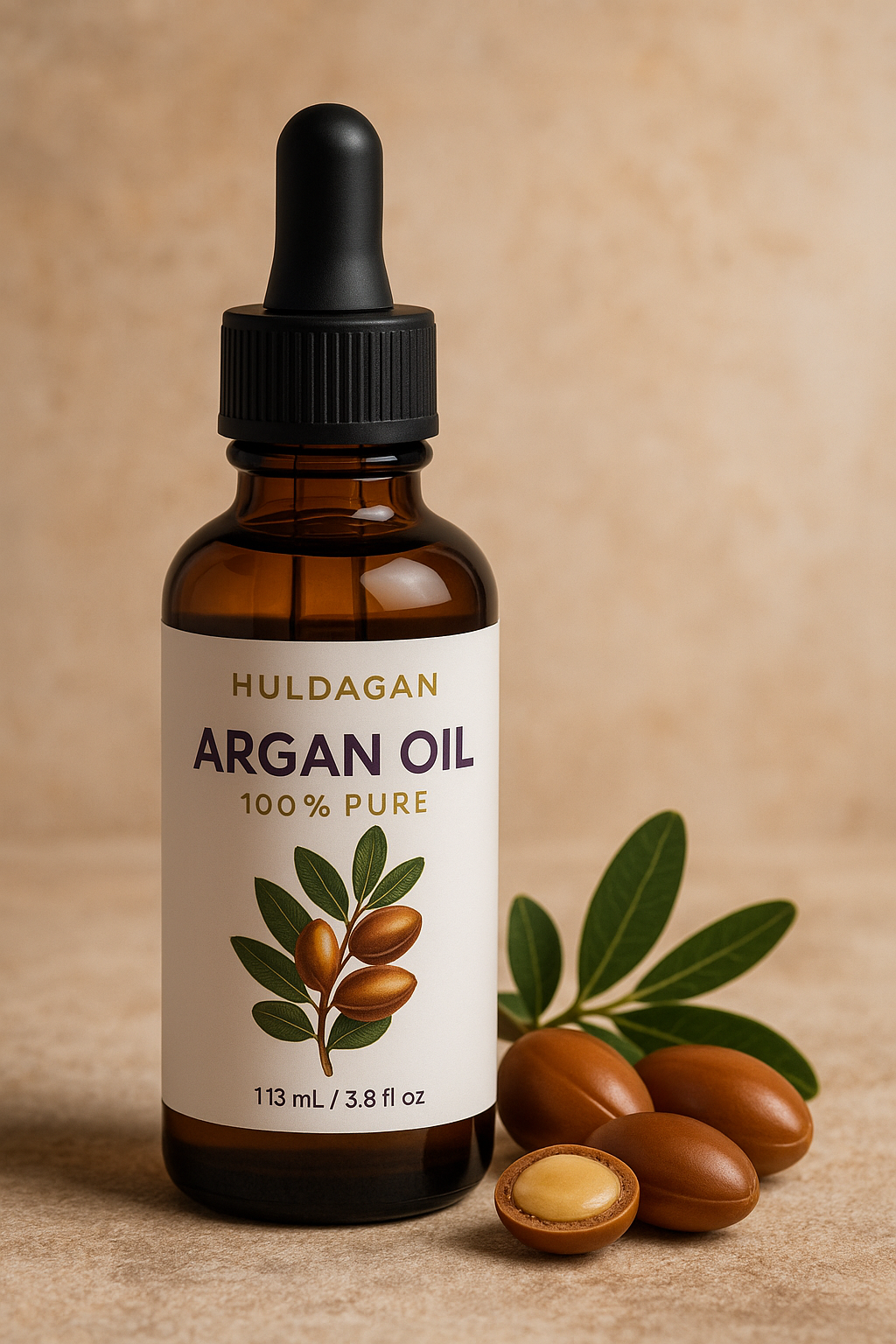 Huile d'argan pure – 113 ml | Soin premium pour peau, cheveux et barbe.